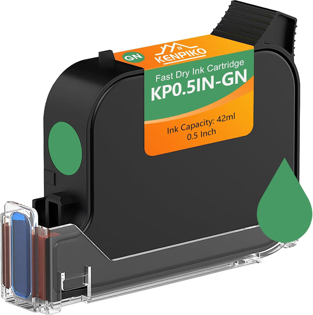 KENPIKO 0.5 Inch Green Quick-Drying Ink Cartridge - product image 1
