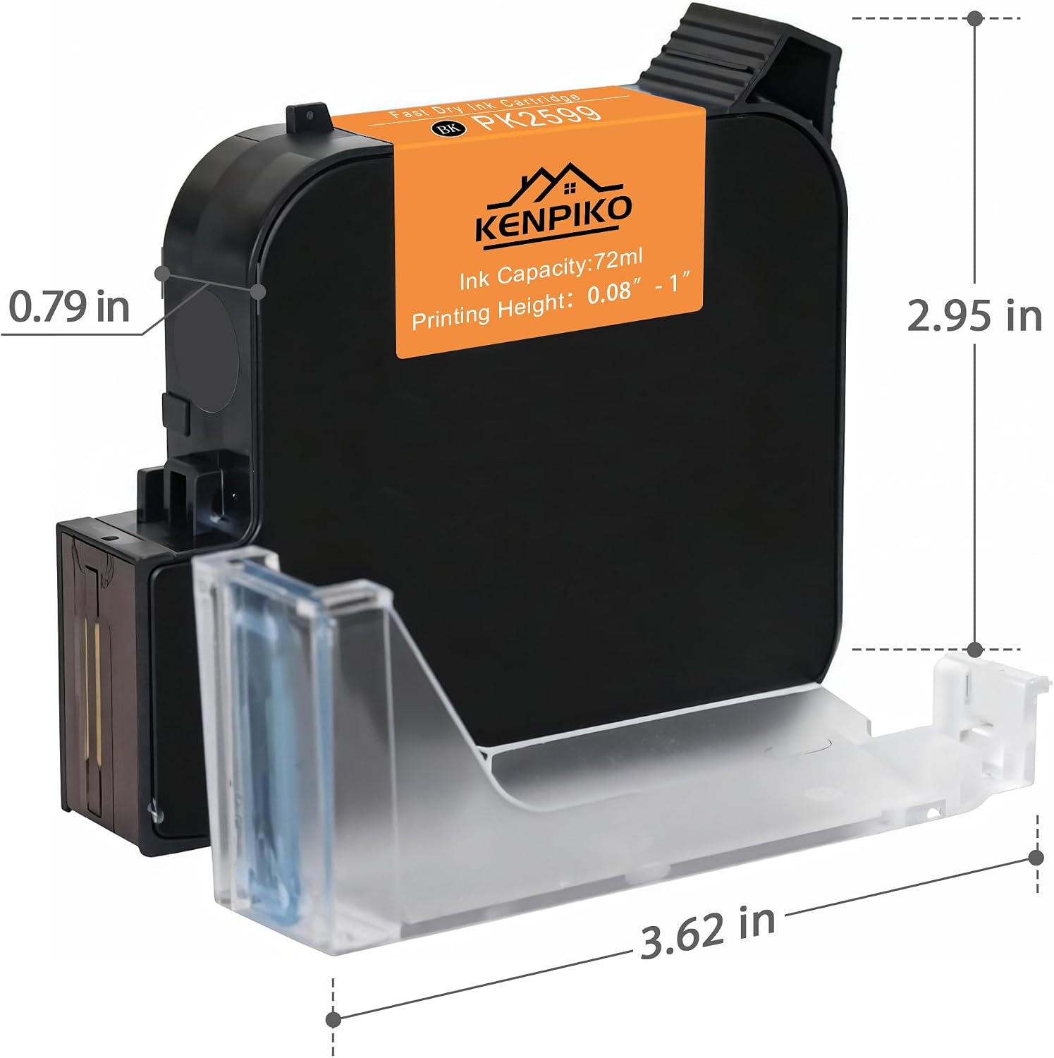 KENPIKO PK2599 1 Inch Black Quick-Drying Ink Cartridge - product image 5
