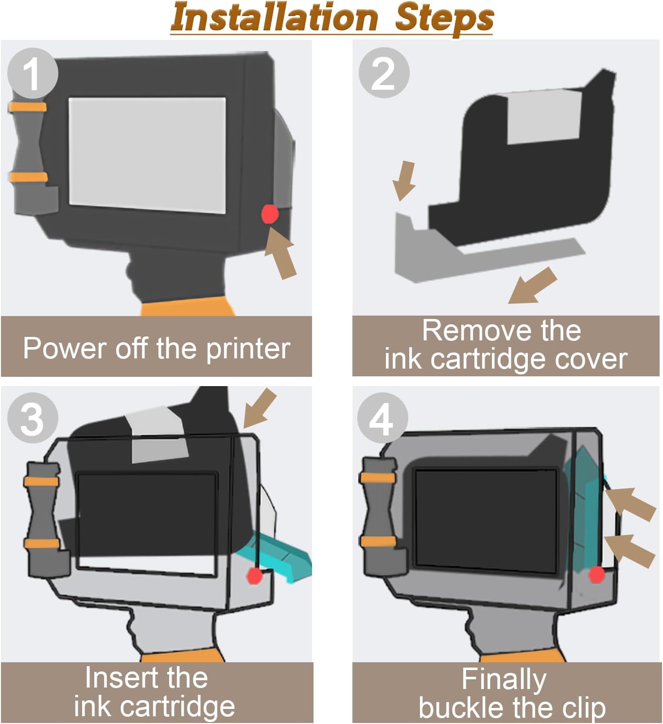 KENPIKO PK2588 0.5 Inch Black Quick-Drying Ink Cartridge - product image 4