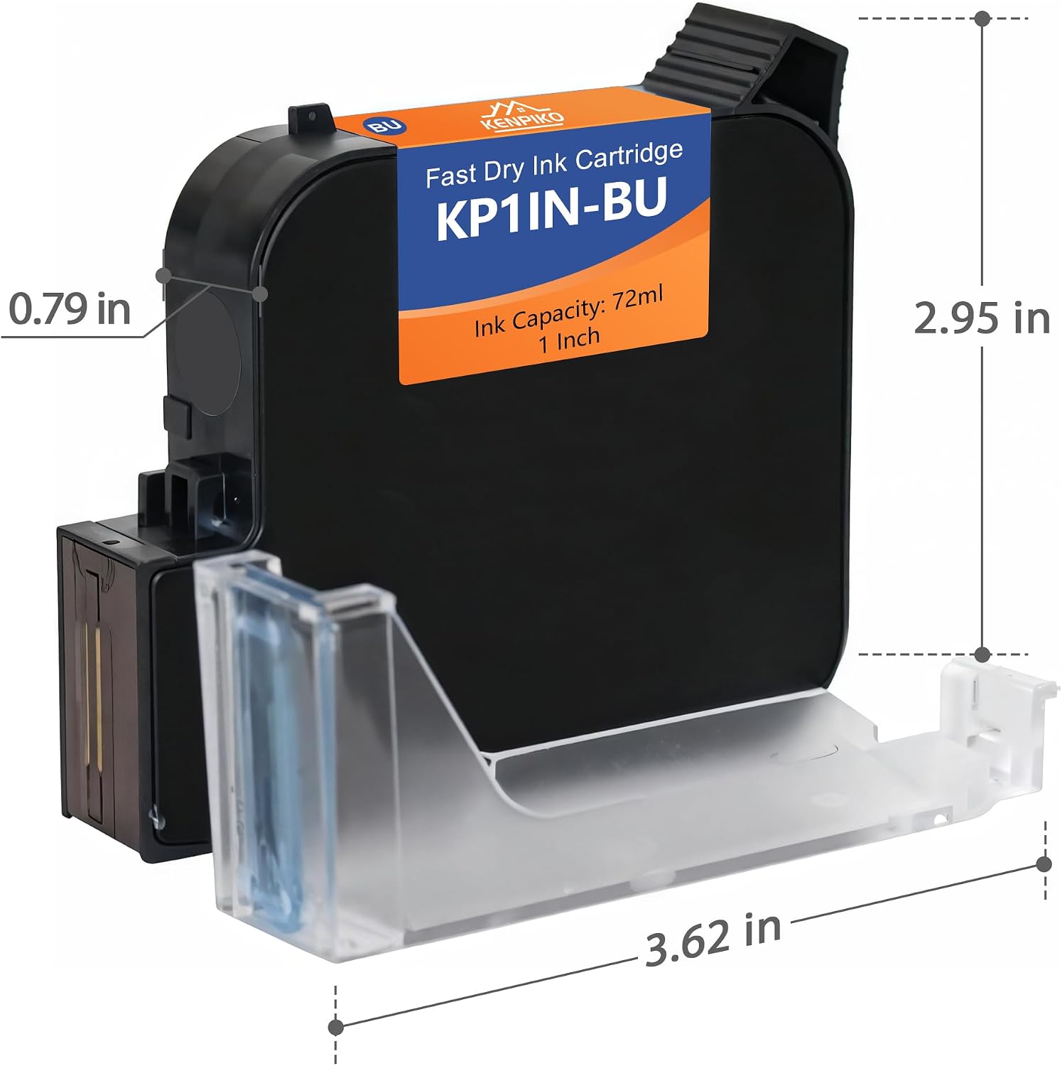 KENPIKO 1 Inch Blue Quick-Drying Ink Cartridge - product image 5