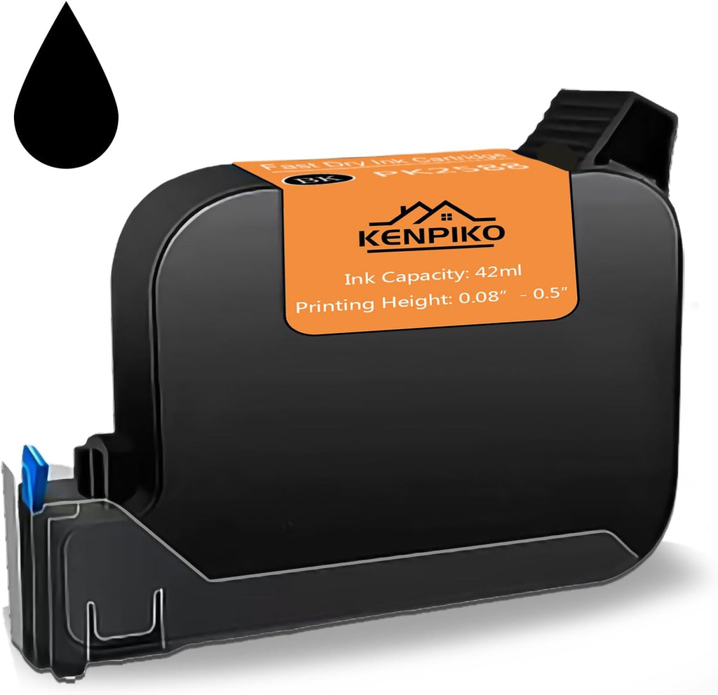 KENPIKO PK2588 0.5 Inch Black Quick-Drying Ink Cartridge - product image 1
