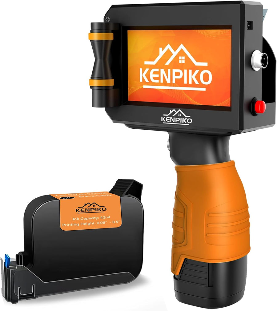 KENPIKO 0.5 Inch Handheld Inkjet Printer with 4.3 Inch Screen