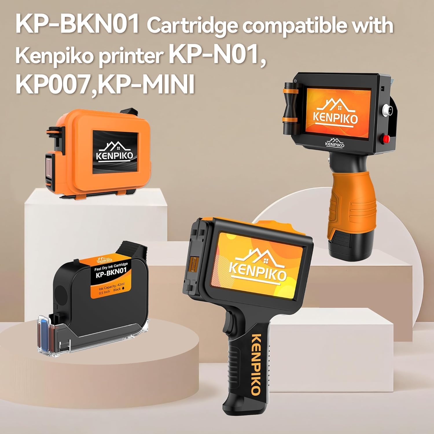 KENPIKO KP-BKN01 0.5 Inch Black Quick-Drying Ink Cartridge - product image 2