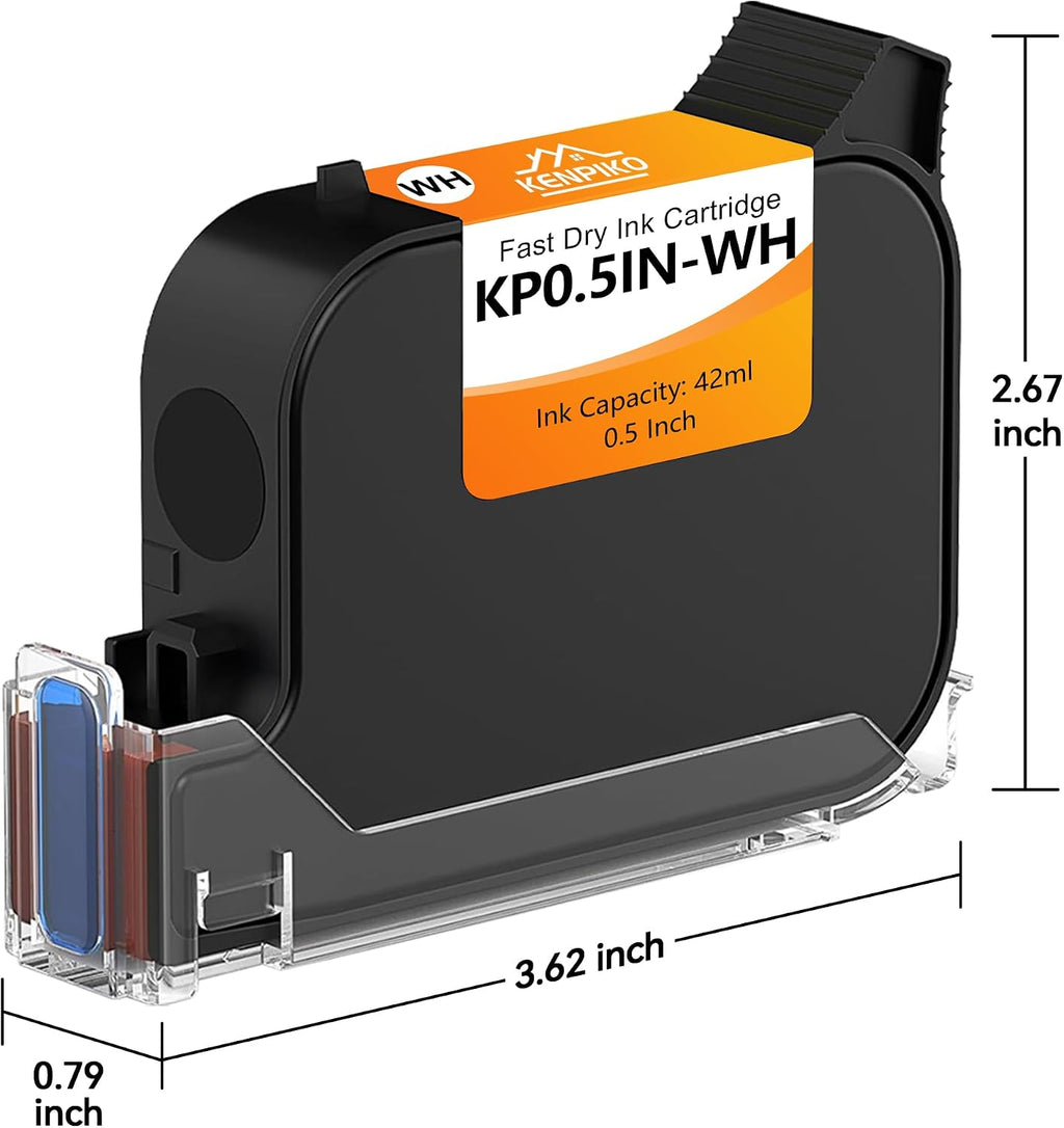 KENPIKO 0.5 Inch White Quick-Drying Ink Cartridge - product image 5