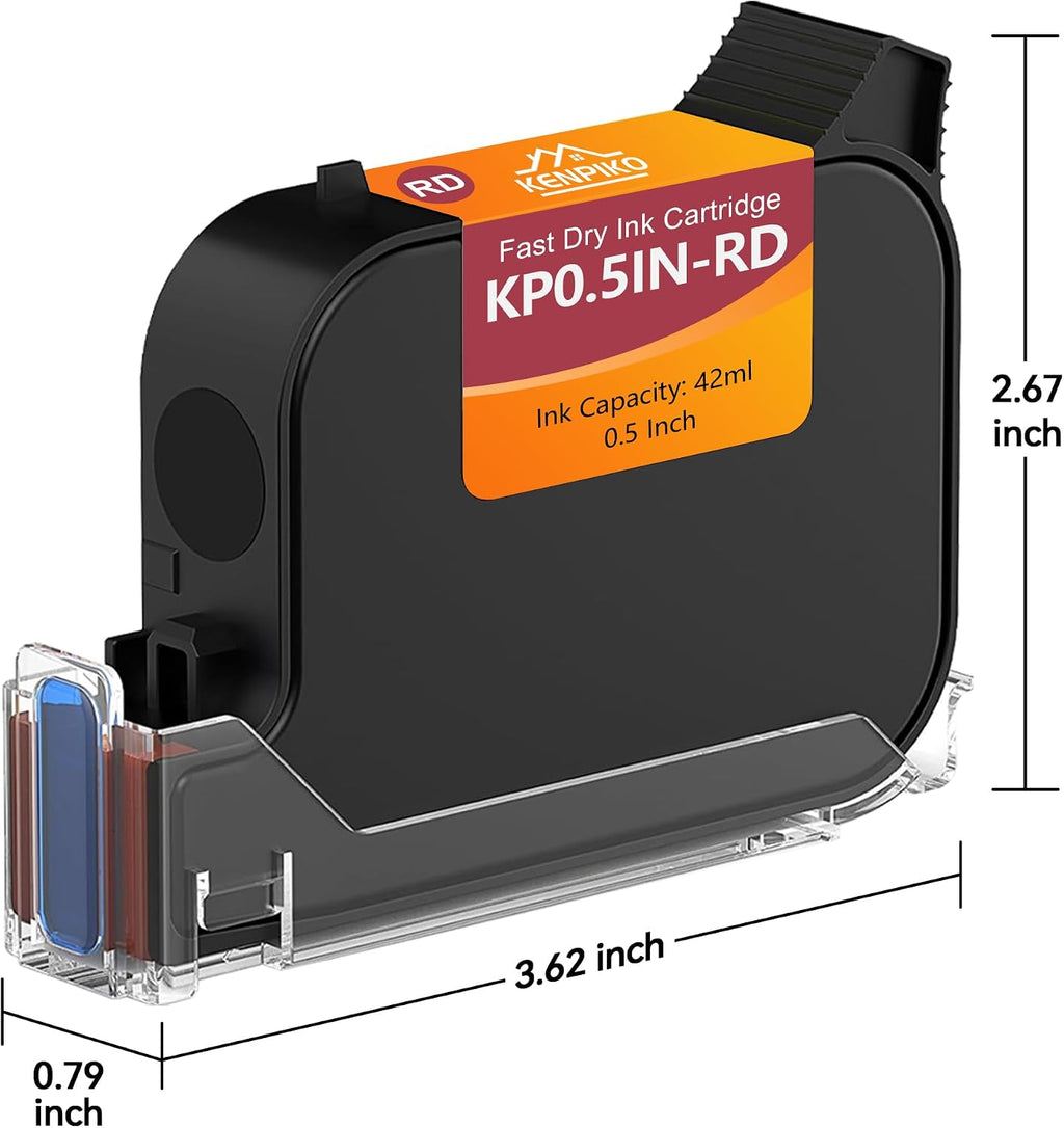 KENPIKO 0.5 Inch Red Quick-Drying Ink Cartridge - product image 5