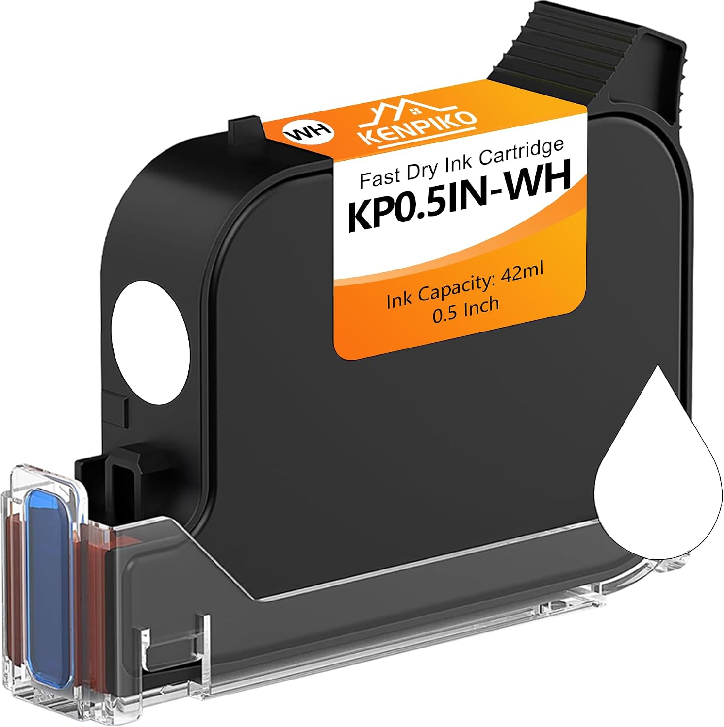 KENPIKO 0.5 Inch White Quick-Drying Ink Cartridge - product image 1