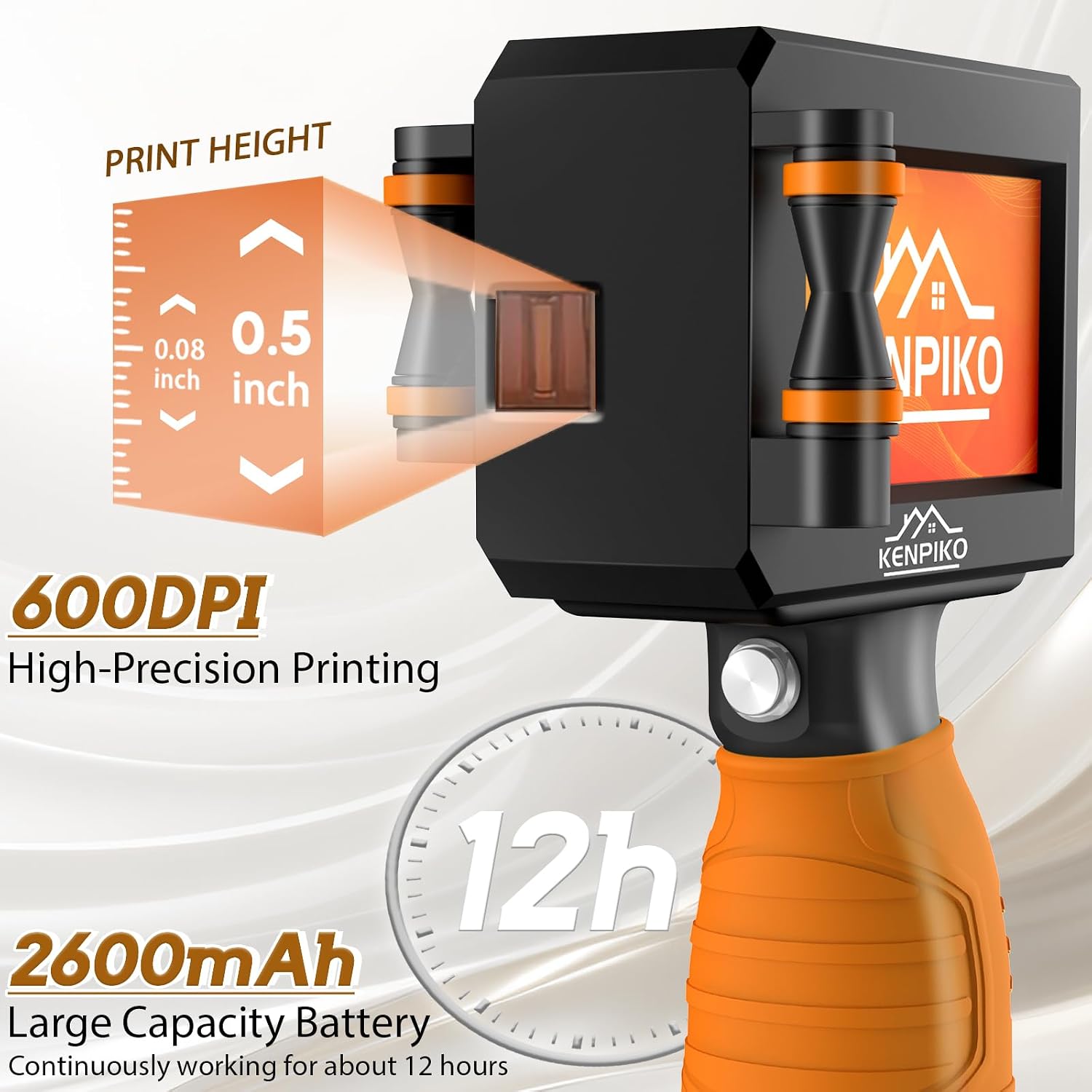 KENPIKO 0.5 Inch Handheld Inkjet Printer with 4.3 Inch Screen - product image 3