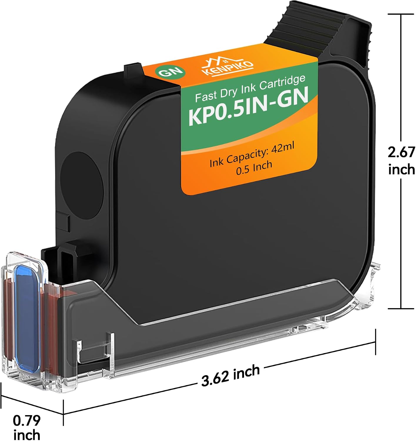 KENPIKO 0.5 Inch Green Quick-Drying Ink Cartridge - product image 5