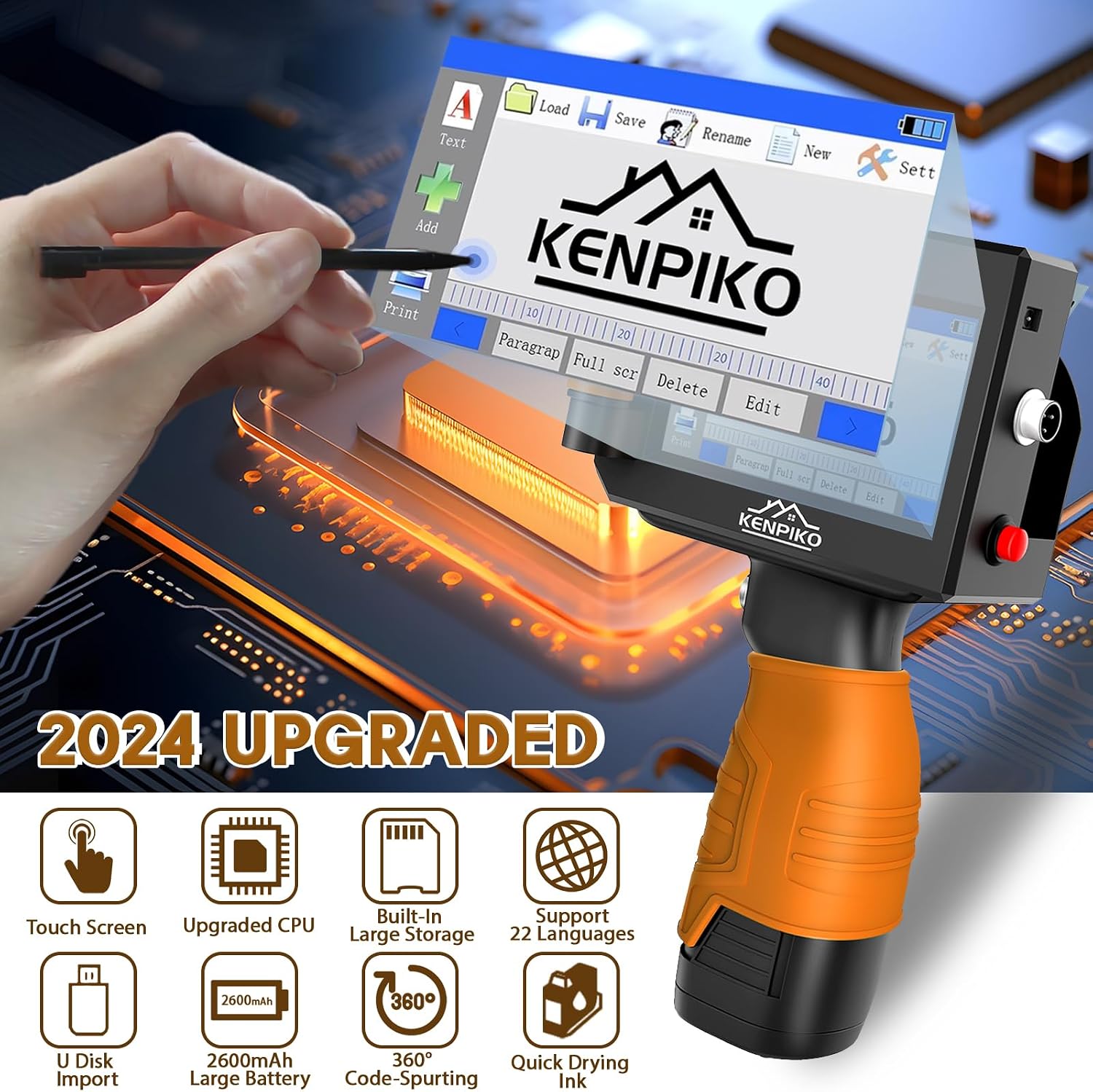 KENPIKO 0.5 Inch Handheld Inkjet Printer with 4.3 Inch Screen - product image 2