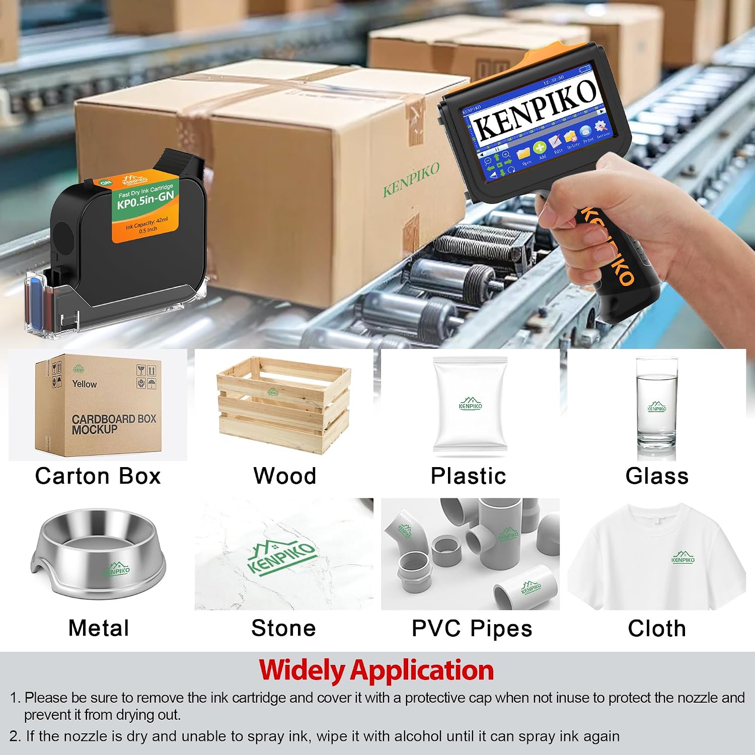 KENPIKO 0.5 Inch Green Quick-Drying Ink Cartridge - product image 4