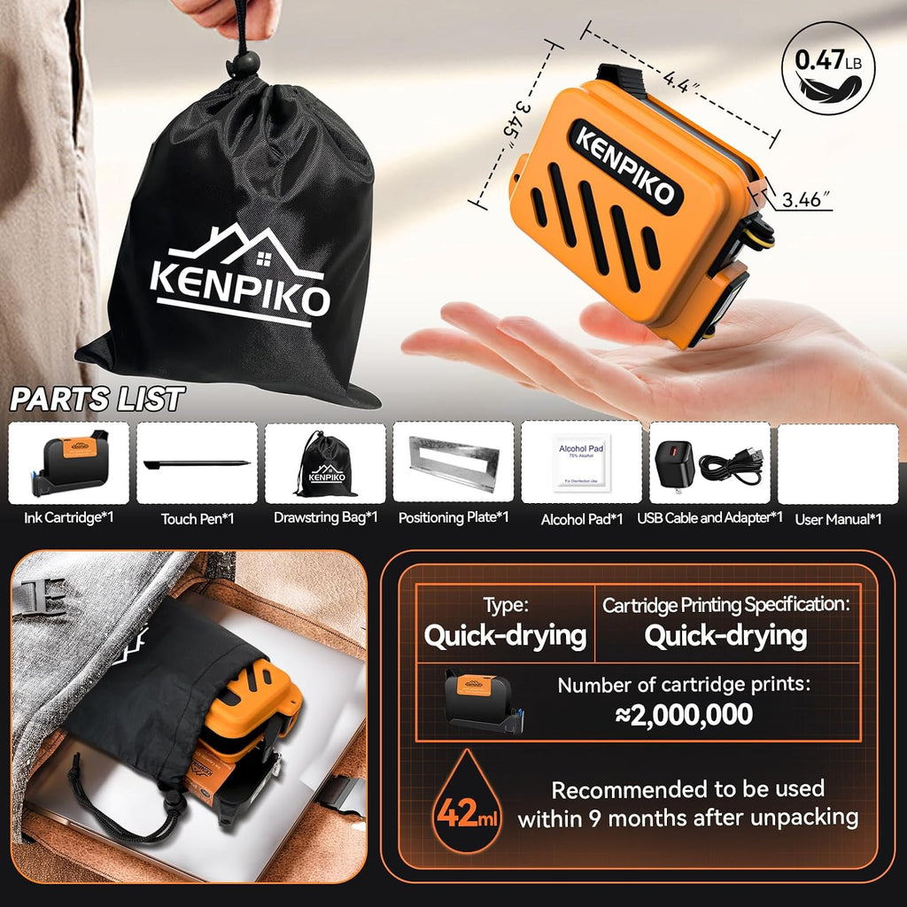 KENPIKO KP-Mini 0.5 Inch Handheld Inkjet Printer - product image 5